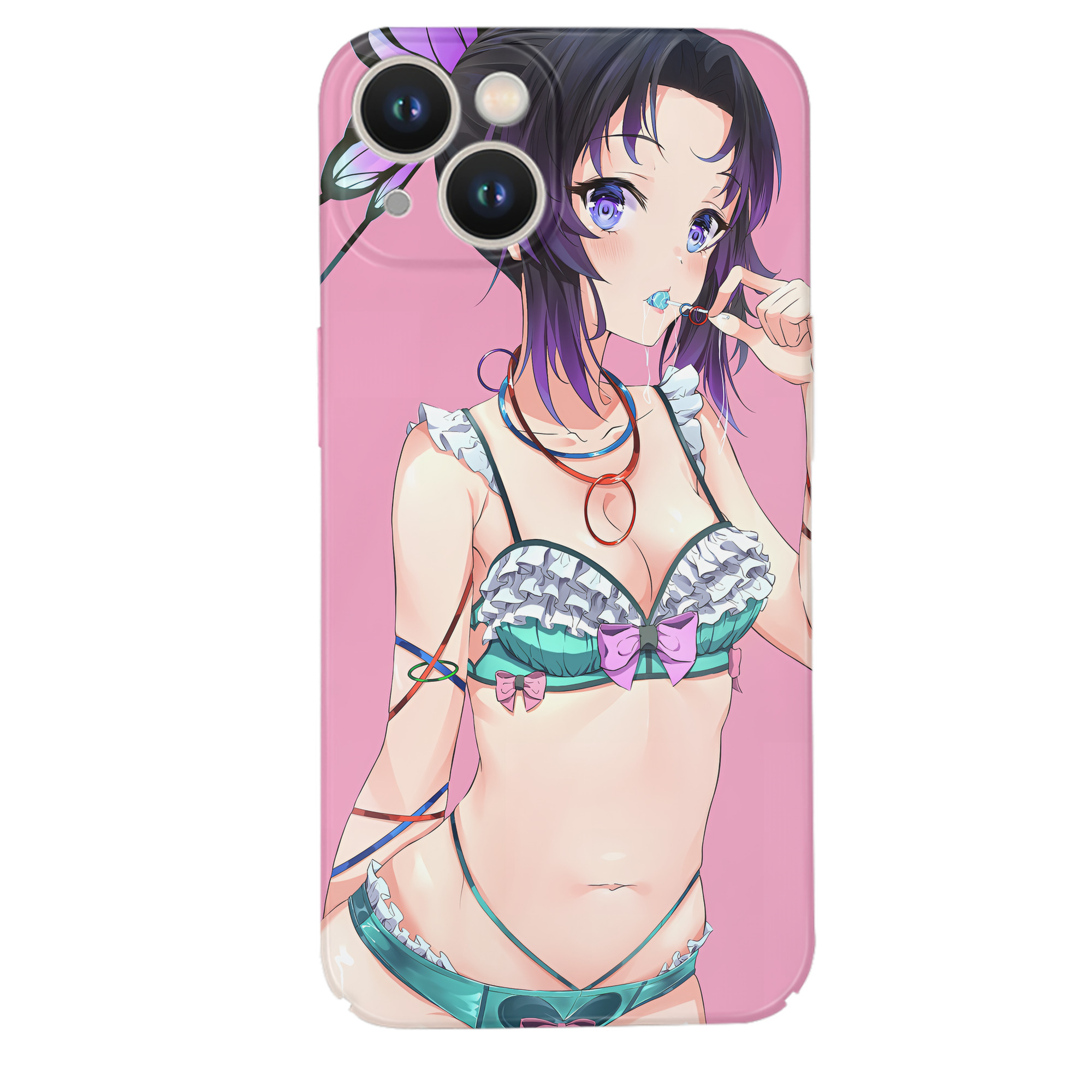 （画像用） 鬼滅の刃（きめつのやいば）蟲柱-胡蝶 しのぶ／こちょう しのぶ Kochou Shinobu 【iPhone 14シリーズ対応】ハードケース